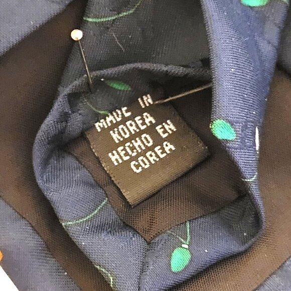 Christmas Santa Reindeer Tie 58" Black Graphics Poly Yule Tie Greetings Hallmark - Picture 6 of 7